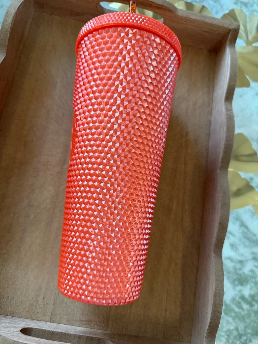 Starbucks Studded Tumbler in Orange Pearl